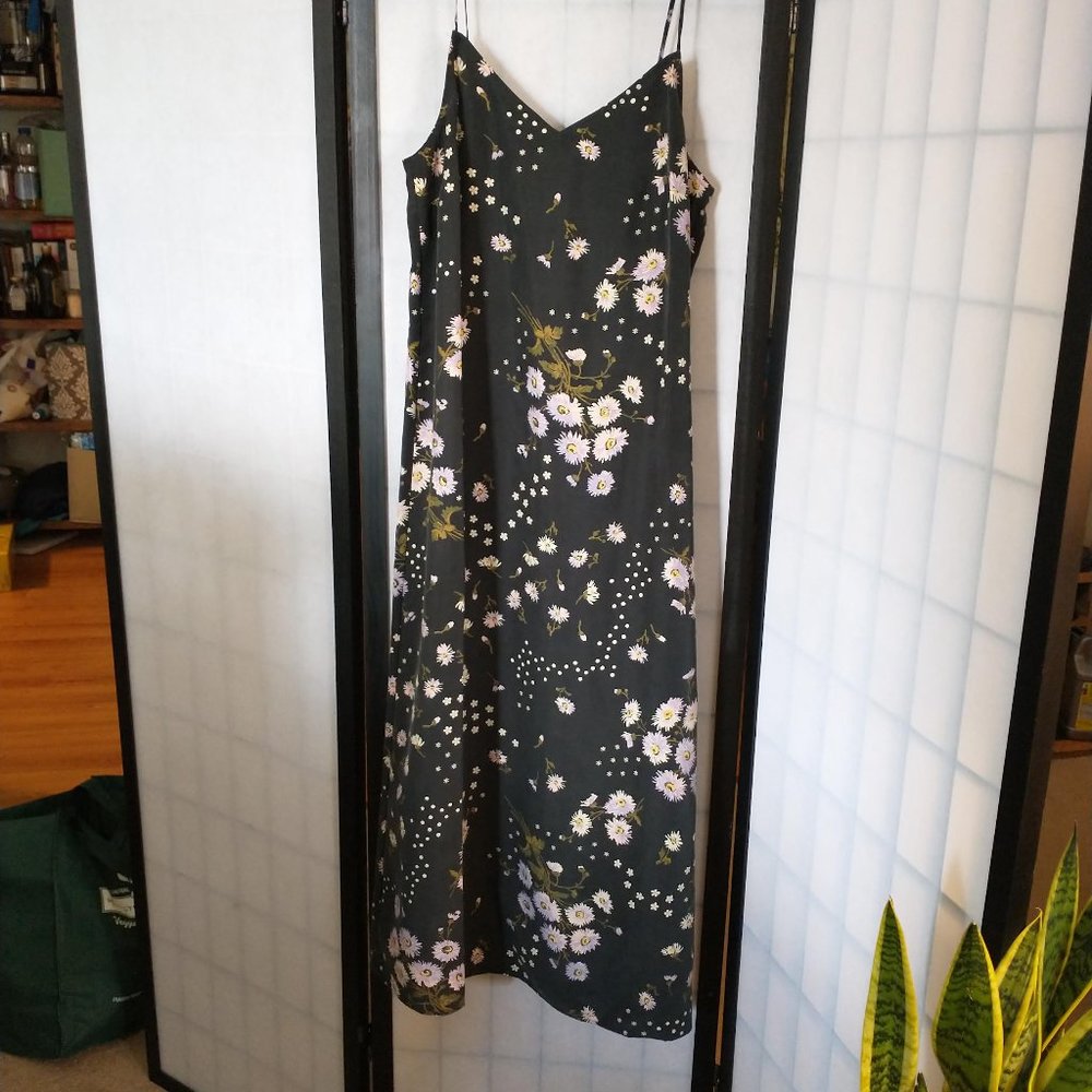 NWT Silk Eva Slip Dress in Polka Daisies